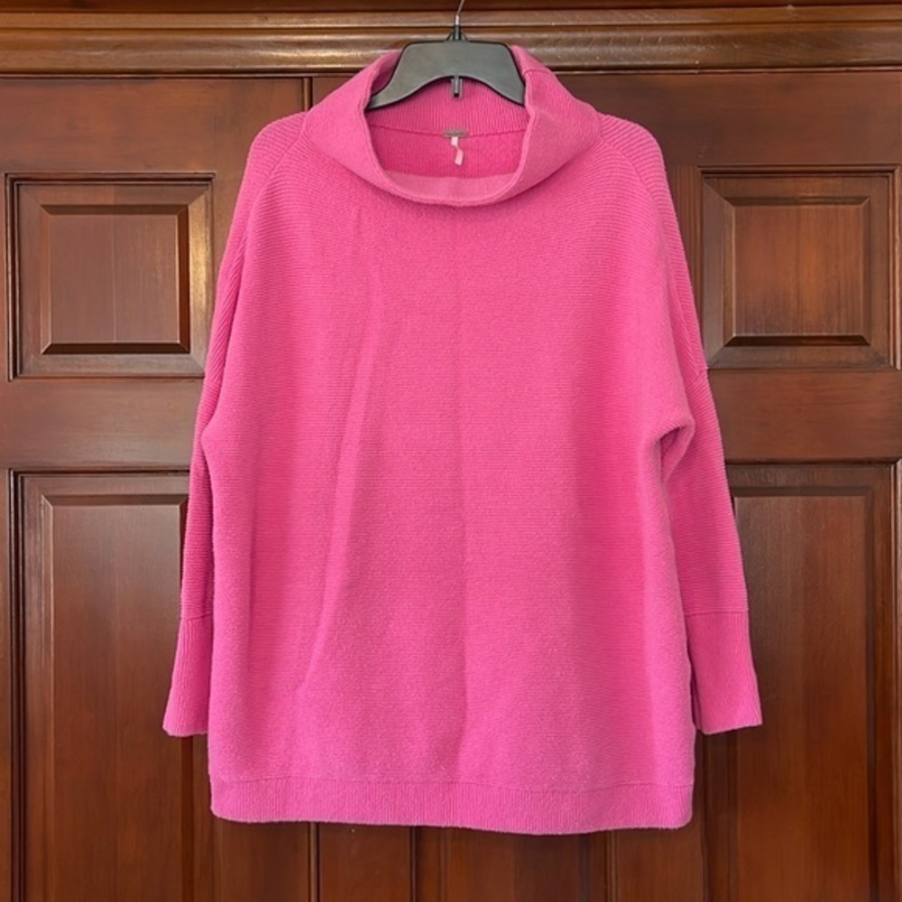 Free People Candy Pink Slouchy Thermal Pullover Small